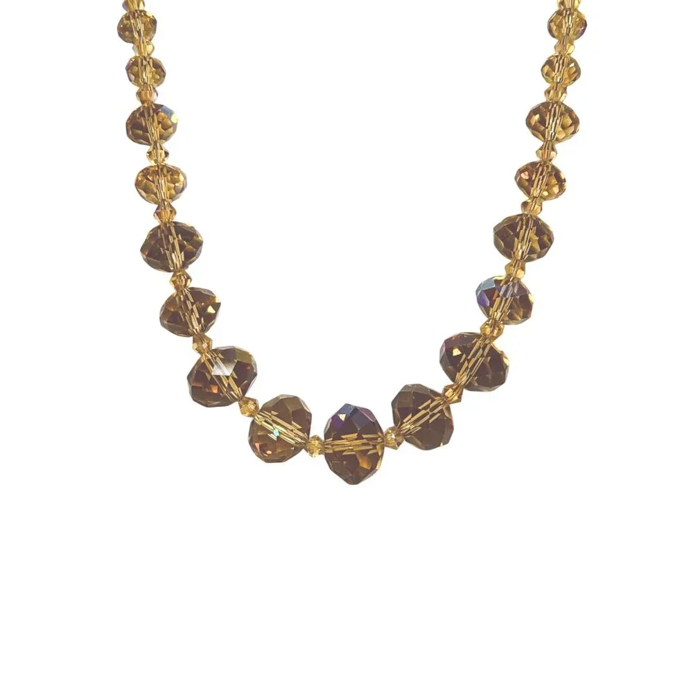 Kirks Folly Graduated Champaign Beads Choker Necklace (6282) - Picture 2 of 7